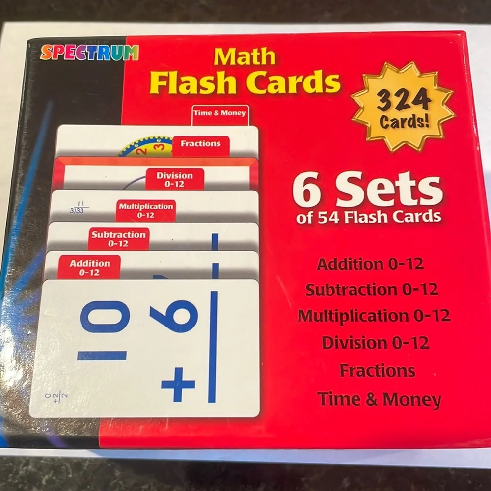 C: Spectrum Math Flash Cards 324count - Picture 1 of 9